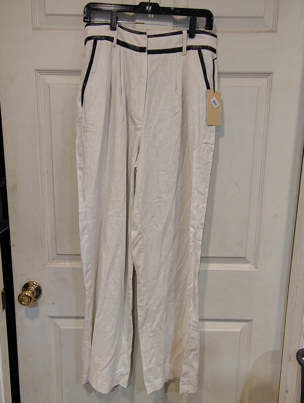 NWT Halogen Women's Size 8 Off White Linen Blend Pants